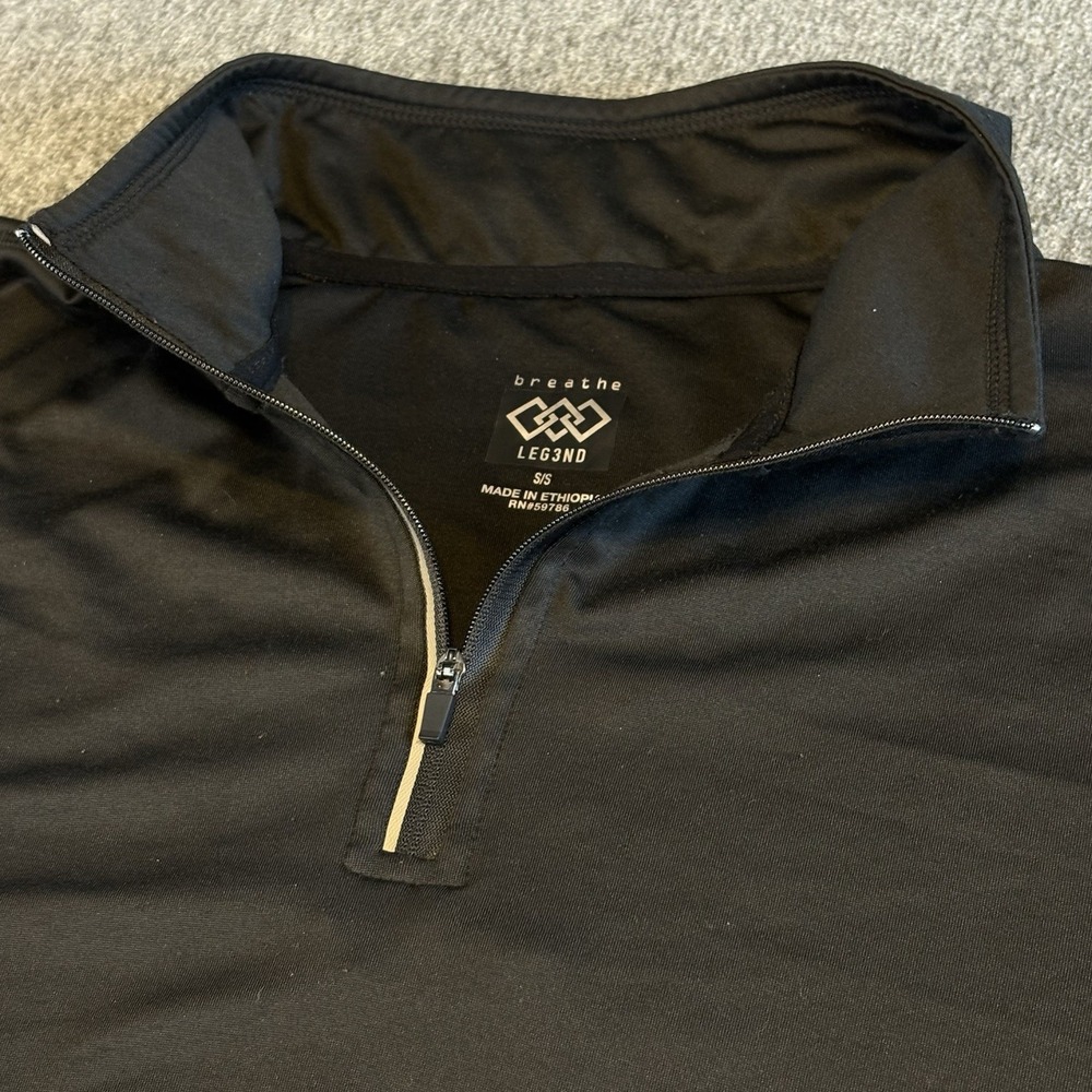 Leg3nd 1/4 Zip Pullover Men's Size S Black Stretch Performance Legend